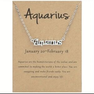 Aquarius English Letter Zodiac Pendant Necklace